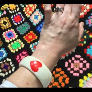 Vintage Bangle with red hearts